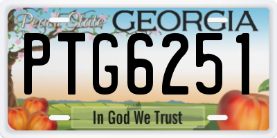 GA license plate PTG6251