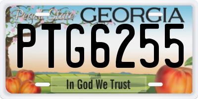 GA license plate PTG6255
