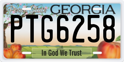 GA license plate PTG6258