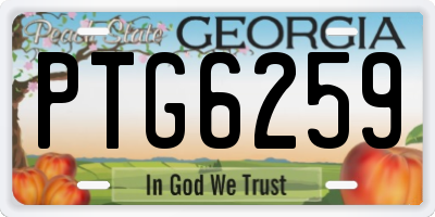 GA license plate PTG6259