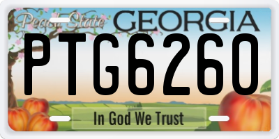 GA license plate PTG6260