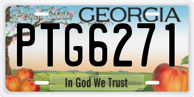 GA license plate PTG6271