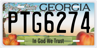 GA license plate PTG6274
