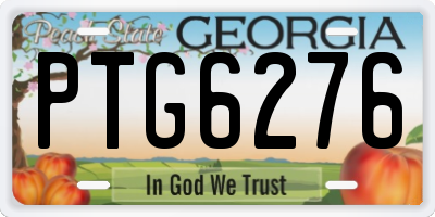 GA license plate PTG6276