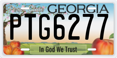 GA license plate PTG6277