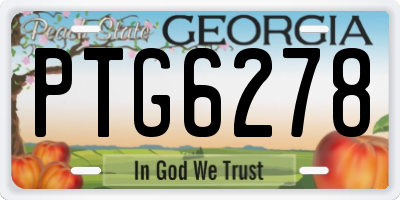 GA license plate PTG6278