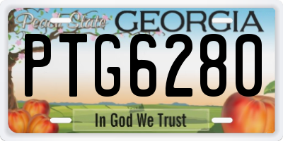 GA license plate PTG6280