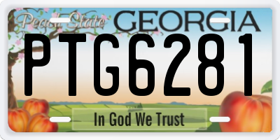 GA license plate PTG6281