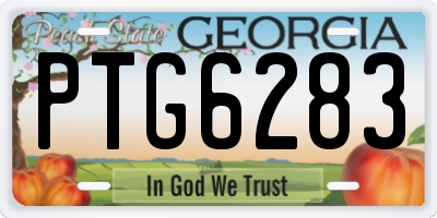 GA license plate PTG6283
