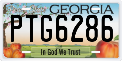 GA license plate PTG6286