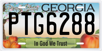 GA license plate PTG6288