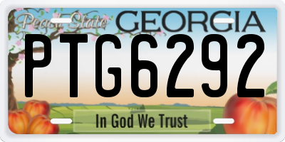 GA license plate PTG6292