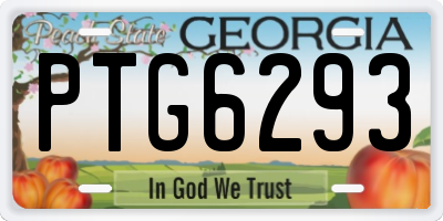 GA license plate PTG6293