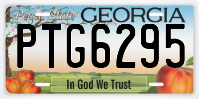 GA license plate PTG6295