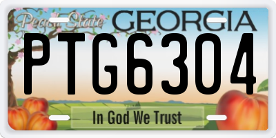 GA license plate PTG6304