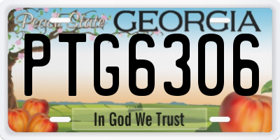 GA license plate PTG6306