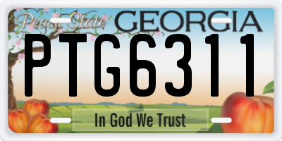 GA license plate PTG6311