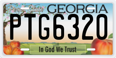 GA license plate PTG6320