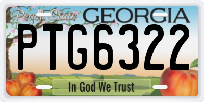 GA license plate PTG6322