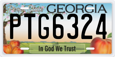 GA license plate PTG6324