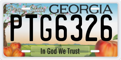 GA license plate PTG6326