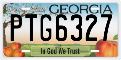 GA license plate PTG6327