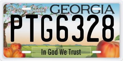 GA license plate PTG6328
