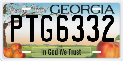 GA license plate PTG6332