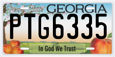 GA license plate PTG6335