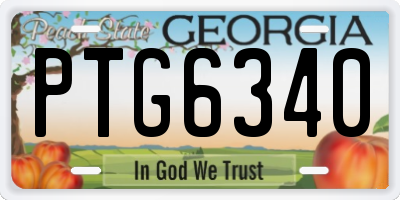 GA license plate PTG6340