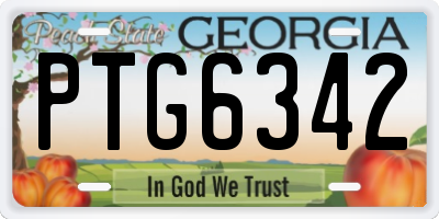 GA license plate PTG6342