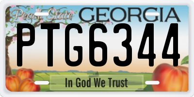 GA license plate PTG6344