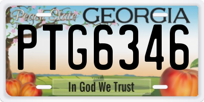 GA license plate PTG6346