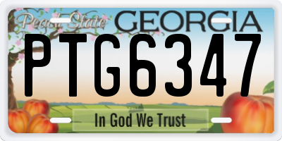 GA license plate PTG6347