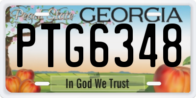 GA license plate PTG6348