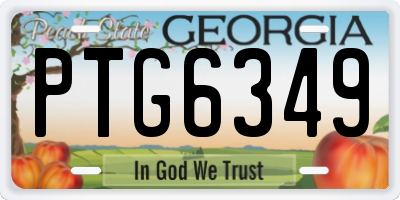 GA license plate PTG6349