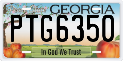 GA license plate PTG6350