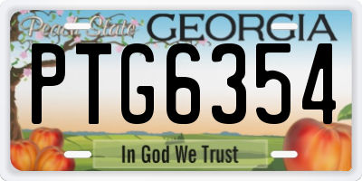 GA license plate PTG6354