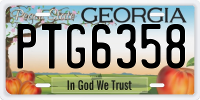 GA license plate PTG6358