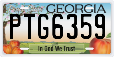 GA license plate PTG6359