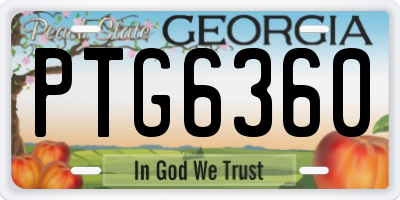 GA license plate PTG6360