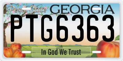 GA license plate PTG6363