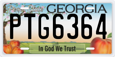 GA license plate PTG6364