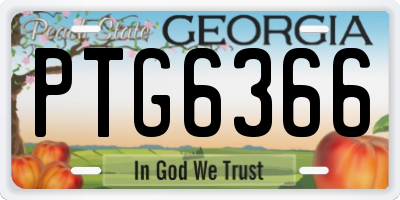 GA license plate PTG6366