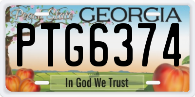 GA license plate PTG6374