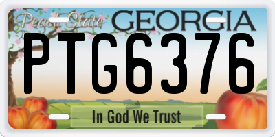 GA license plate PTG6376