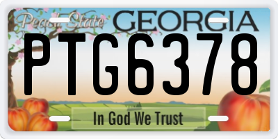 GA license plate PTG6378