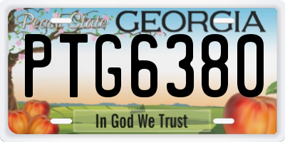 GA license plate PTG6380