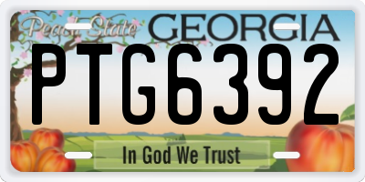 GA license plate PTG6392