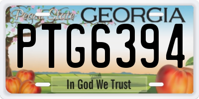 GA license plate PTG6394